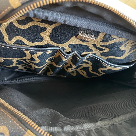 Tous Brown Kaos Pebbled Leather Abstract Bear Crossbody Messenger Bag - Picture 4 of 6